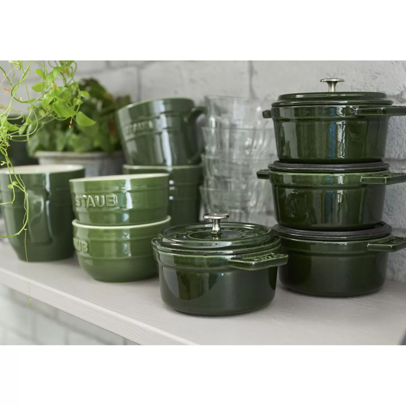 STAUB Dessert Bowls*0.275 Qt, Mini Round Cocotte, Basil