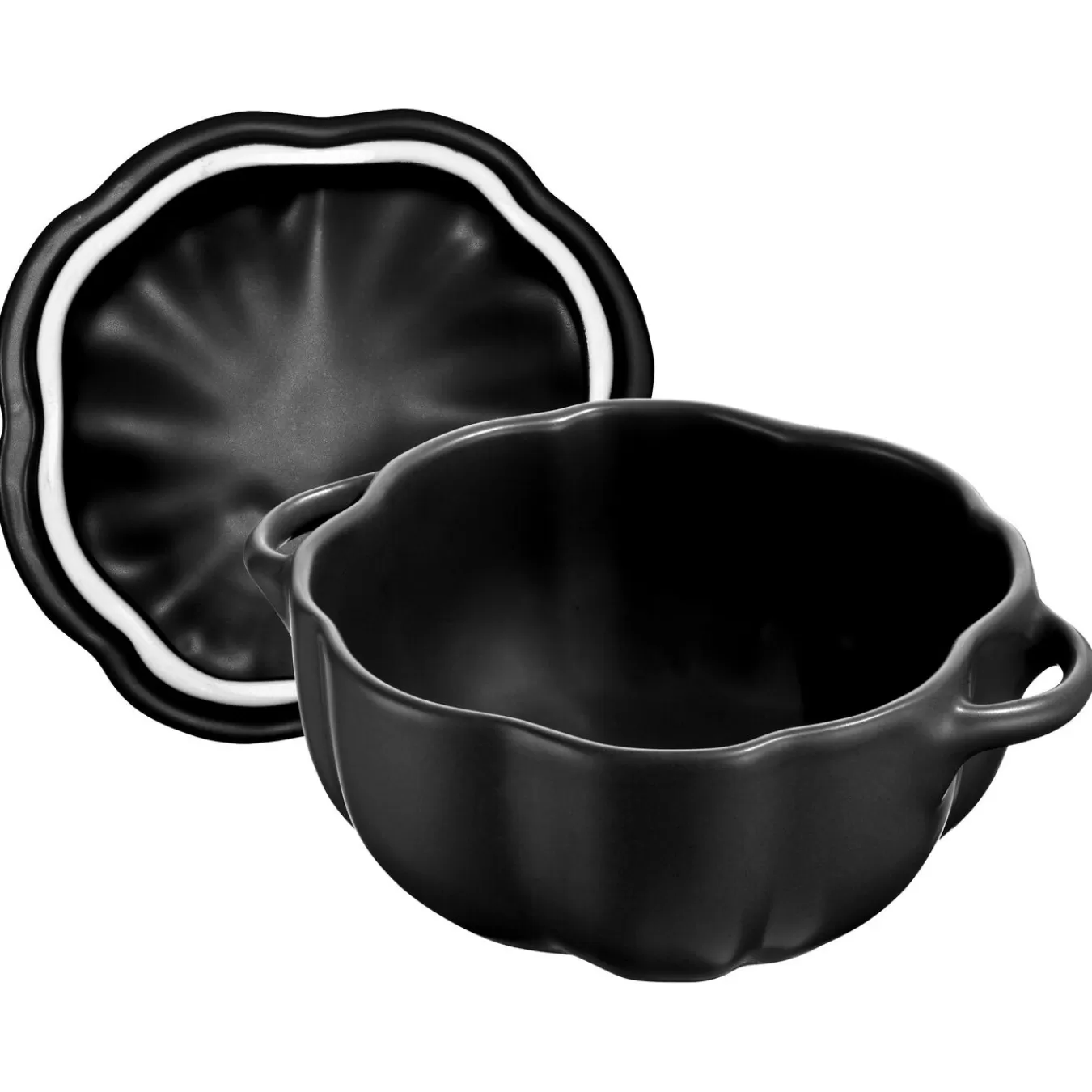 STAUB Specialty Cookware*0.525 Qt, Pumpkin, Petite Cocotte, Black Matte