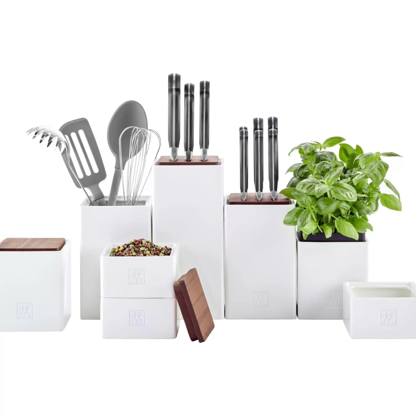 ZWILLING Kitchen Canisters*0.9 Qt, Ceramic, Medium Box With Herb Pot And Lid White