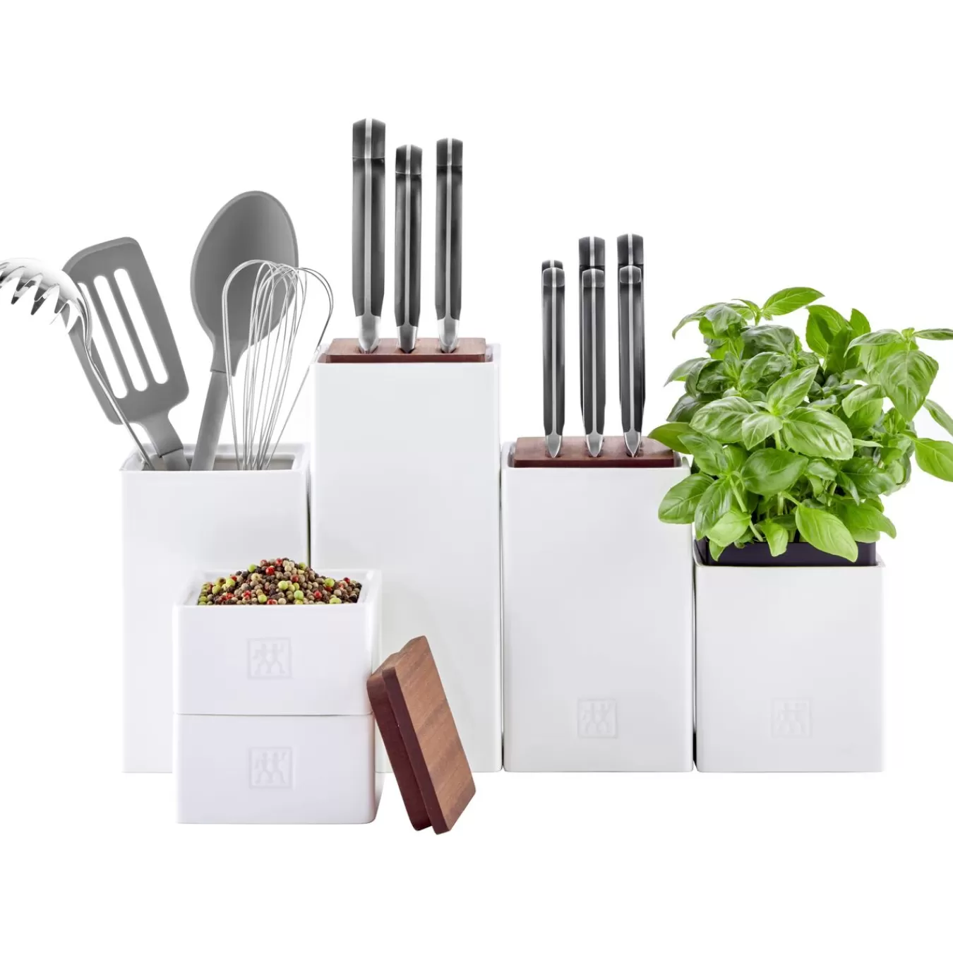ZWILLING Kitchen Canisters*0.9 Qt, Ceramic, Medium Box With Herb Pot And Lid White