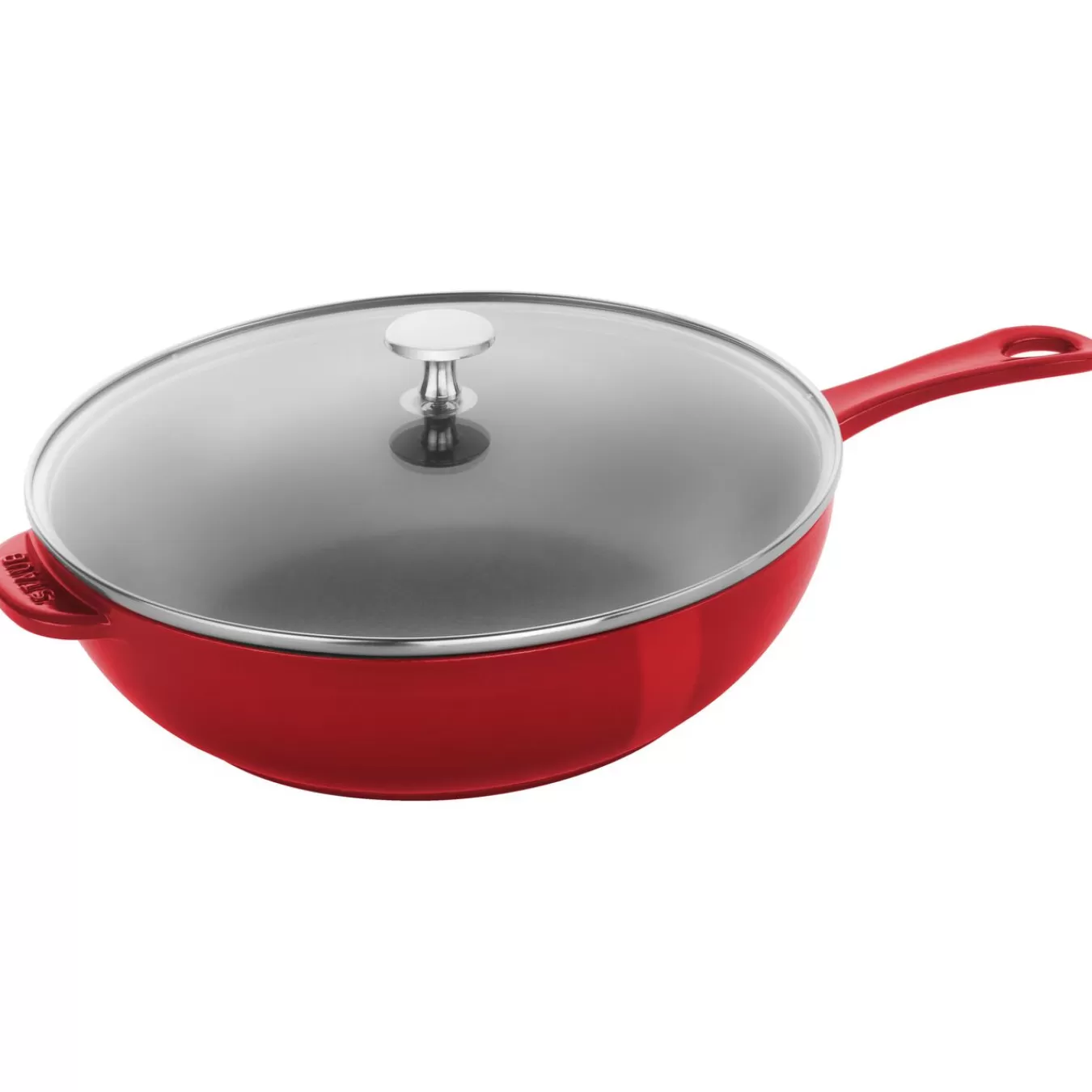 STAUB Skillets*10-Inch, Daily Pan With Glass Lid, Cherry