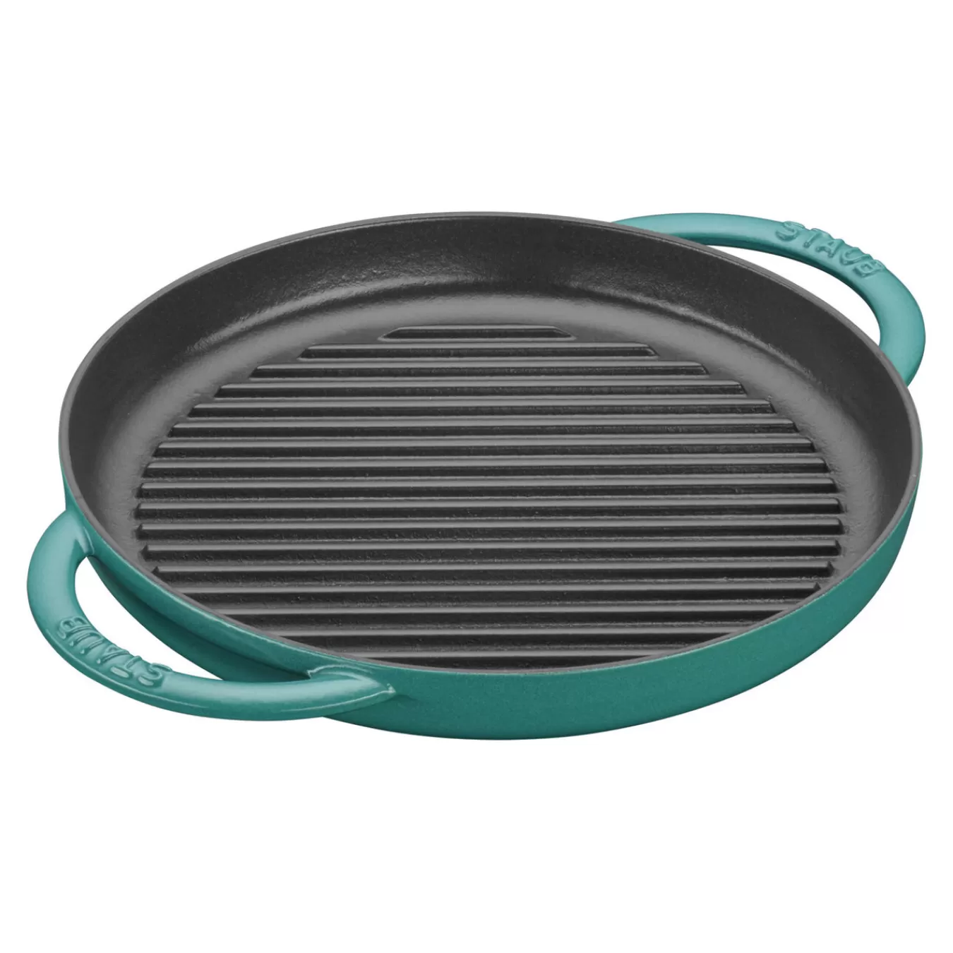 STAUB Grill Pans*10-Inch, Round Double Handle Pure Grill, Turquoise