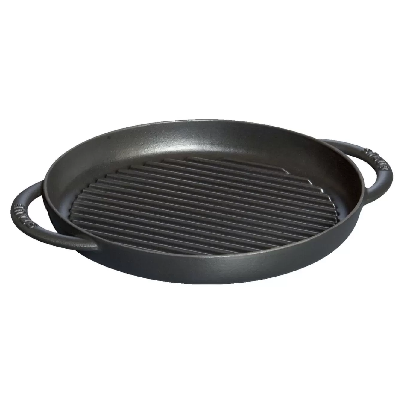 STAUB Grill Pans*10-Inch, Round Double Handle Pure Grill, Black Matte