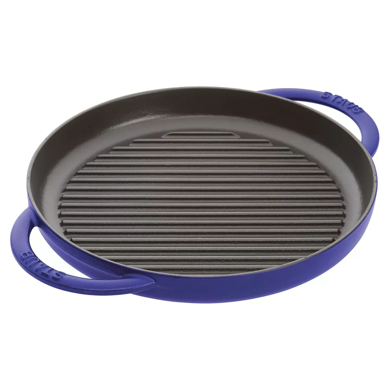 STAUB Grill Pans*10-Inch, Round Double Handle Pure Grill, Dark Blue