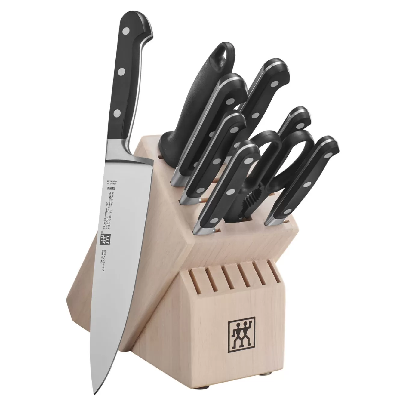 ZWILLING Knife Block Sets*10-Pc, Block Set With Solidrubberwood Block, White