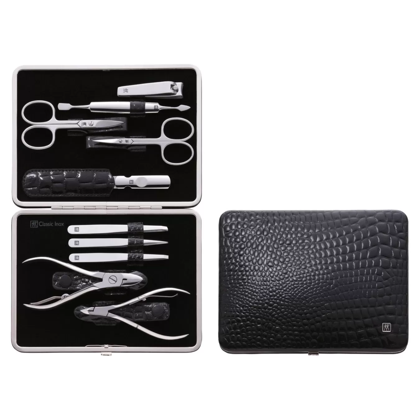 ZWILLING Manicure Sets*10-Pc,, Leather, Frame Case Black Matte