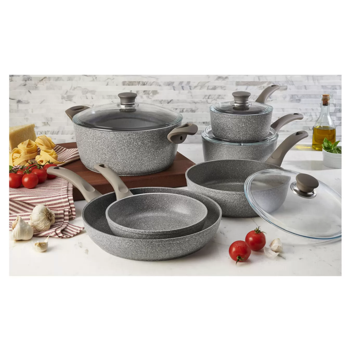 Ballarini Cookware Sets*10-Pc, Non-Stick, Pots And Pans Set Grey