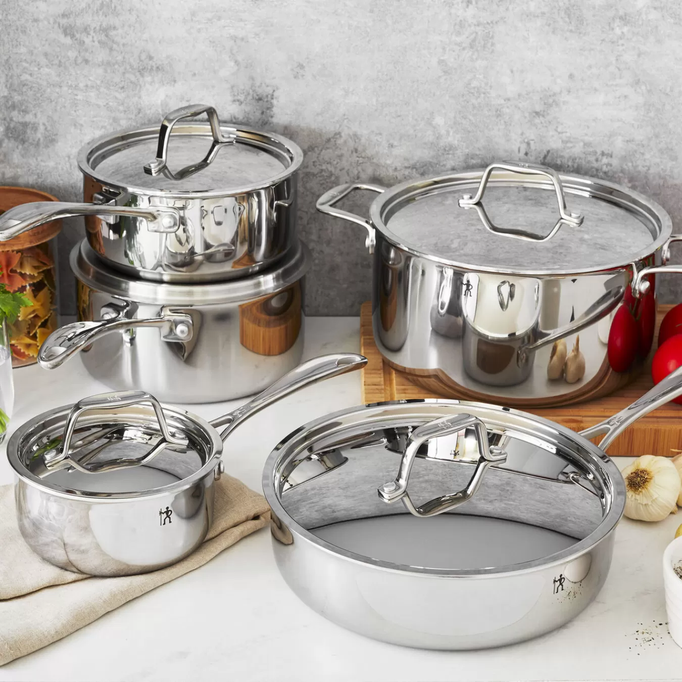 HENCKELS Cookware Sets*10-Pc Pot Set, 18/10 Stainless Steel Silver