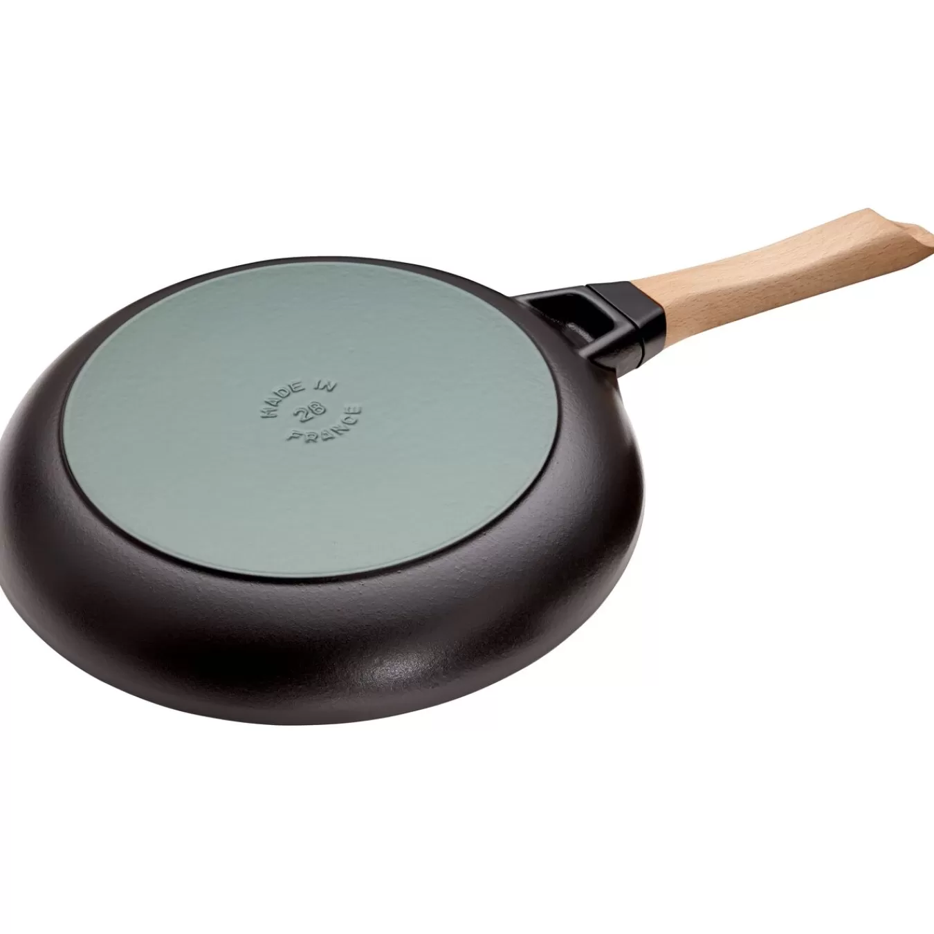 STAUB Skillets*11-Inch, Fry Pan Wooden Handle, Black Matte