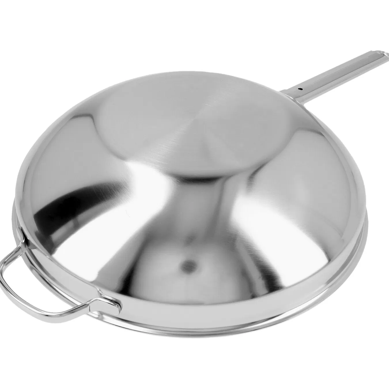 DEMEYERE Woks*12.5-Inch, 18/10 Stainless Steel, Flat Bottom Wok With Helper Handle, Silver