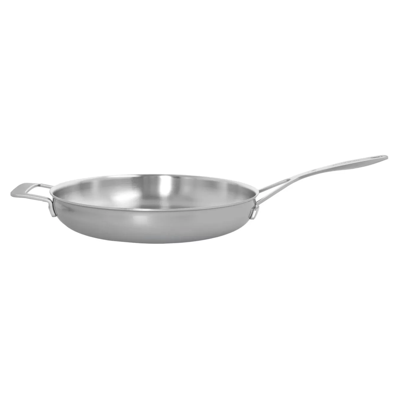 DEMEYERE Skillets*12.5-Inch, 18/10 Stainless Steel, Fry Pan With Helper Handle Silver