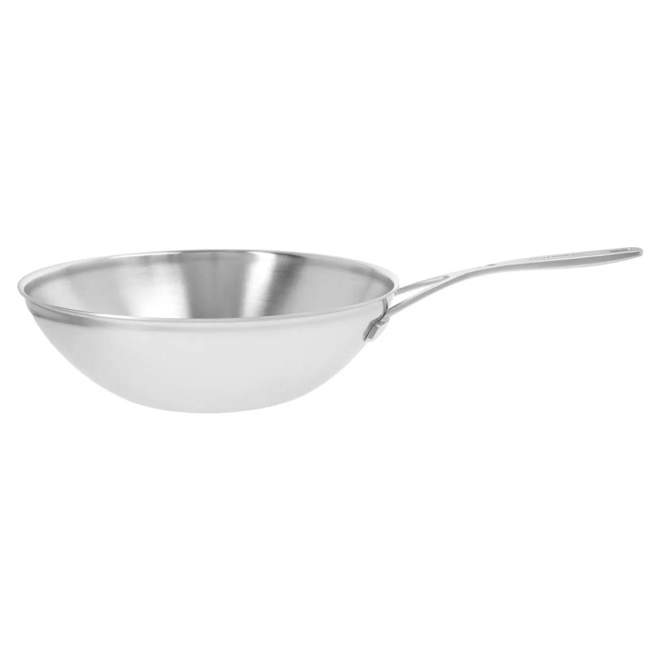 DEMEYERE Woks*12-Inch, 18/10 Stainless Steel, Flat Bottom Wok, Silver