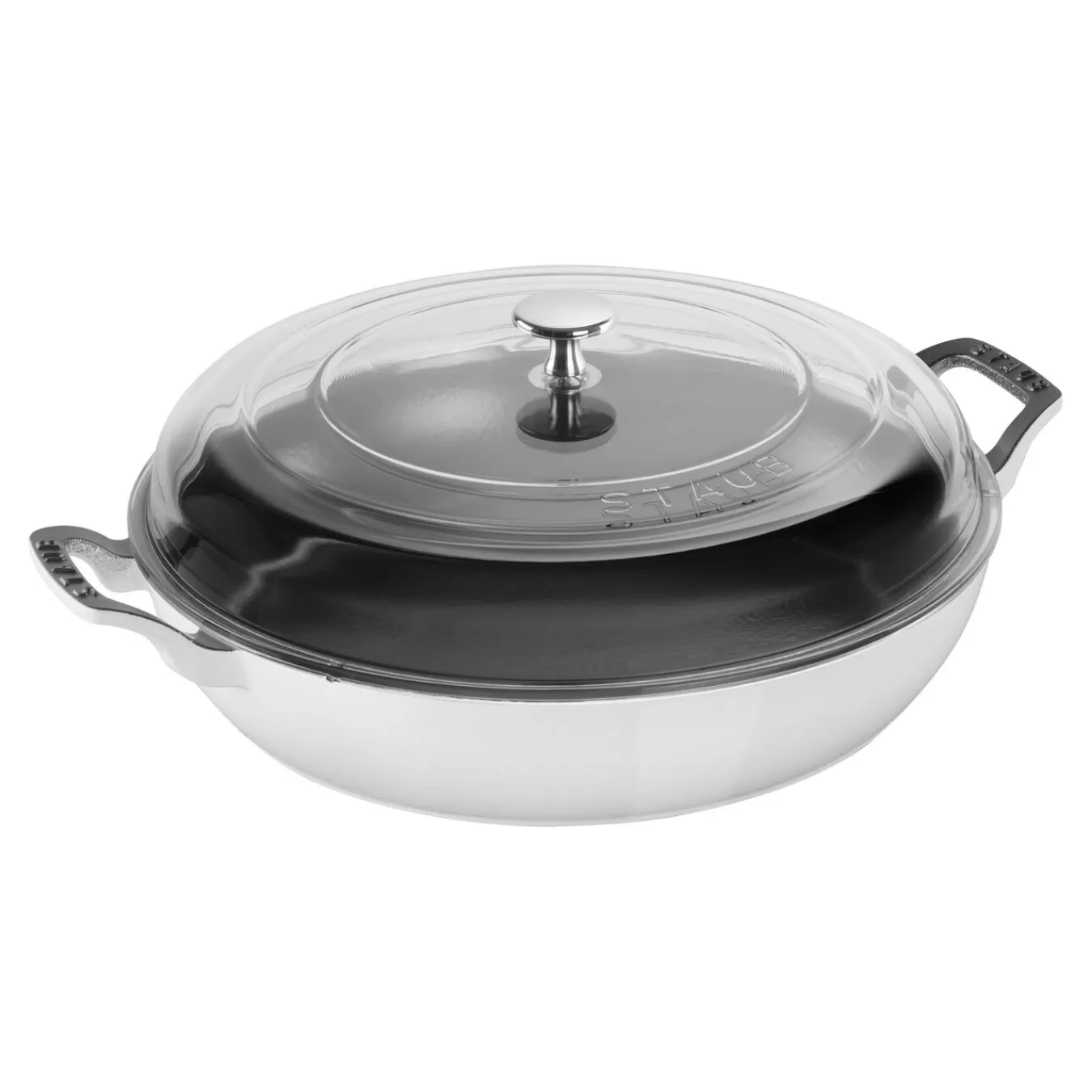 STAUB Braisers*12-Inch, Braiser With Glass Lid, White