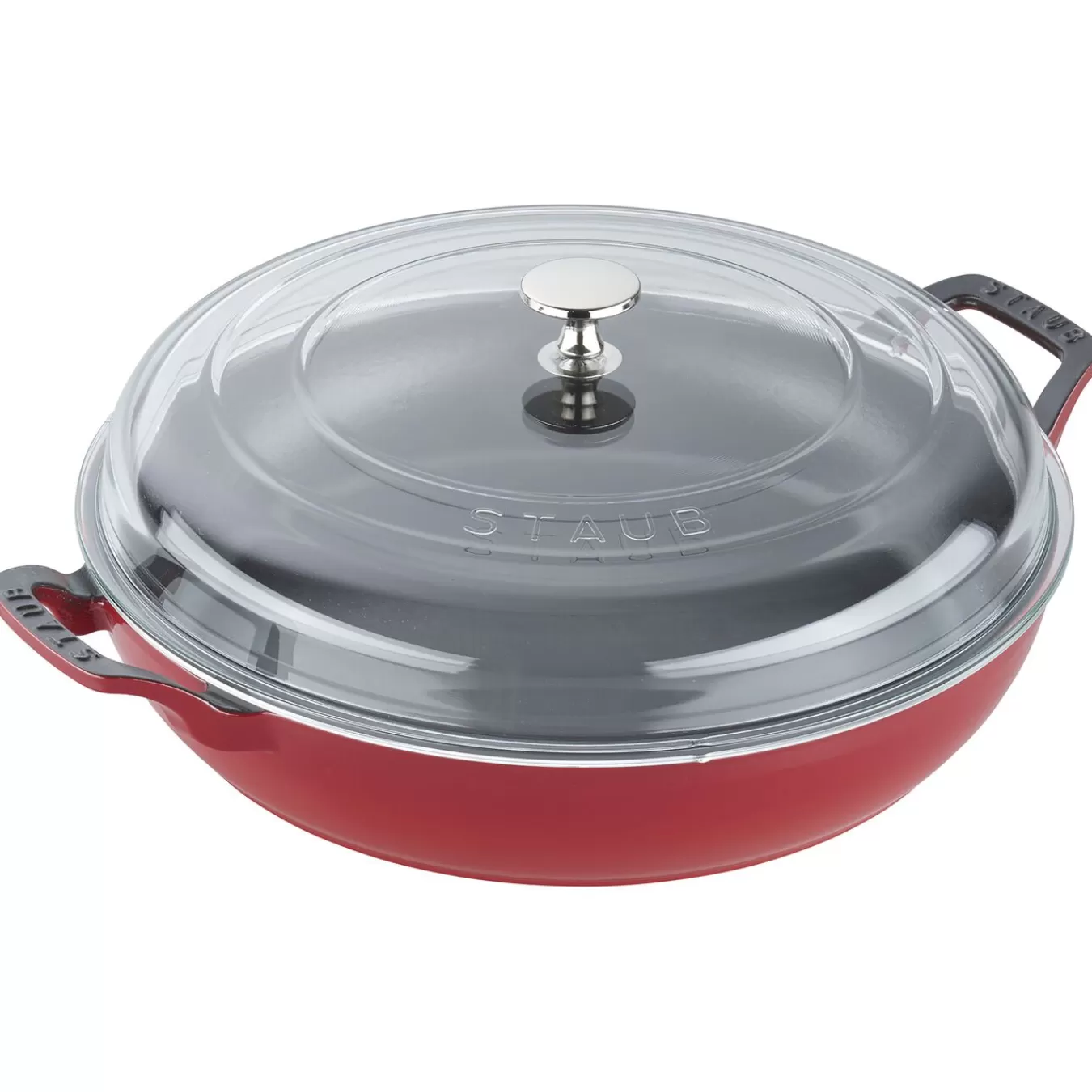 STAUB Braisers*12-Inch, Braiser With Glass Lid, Cherry