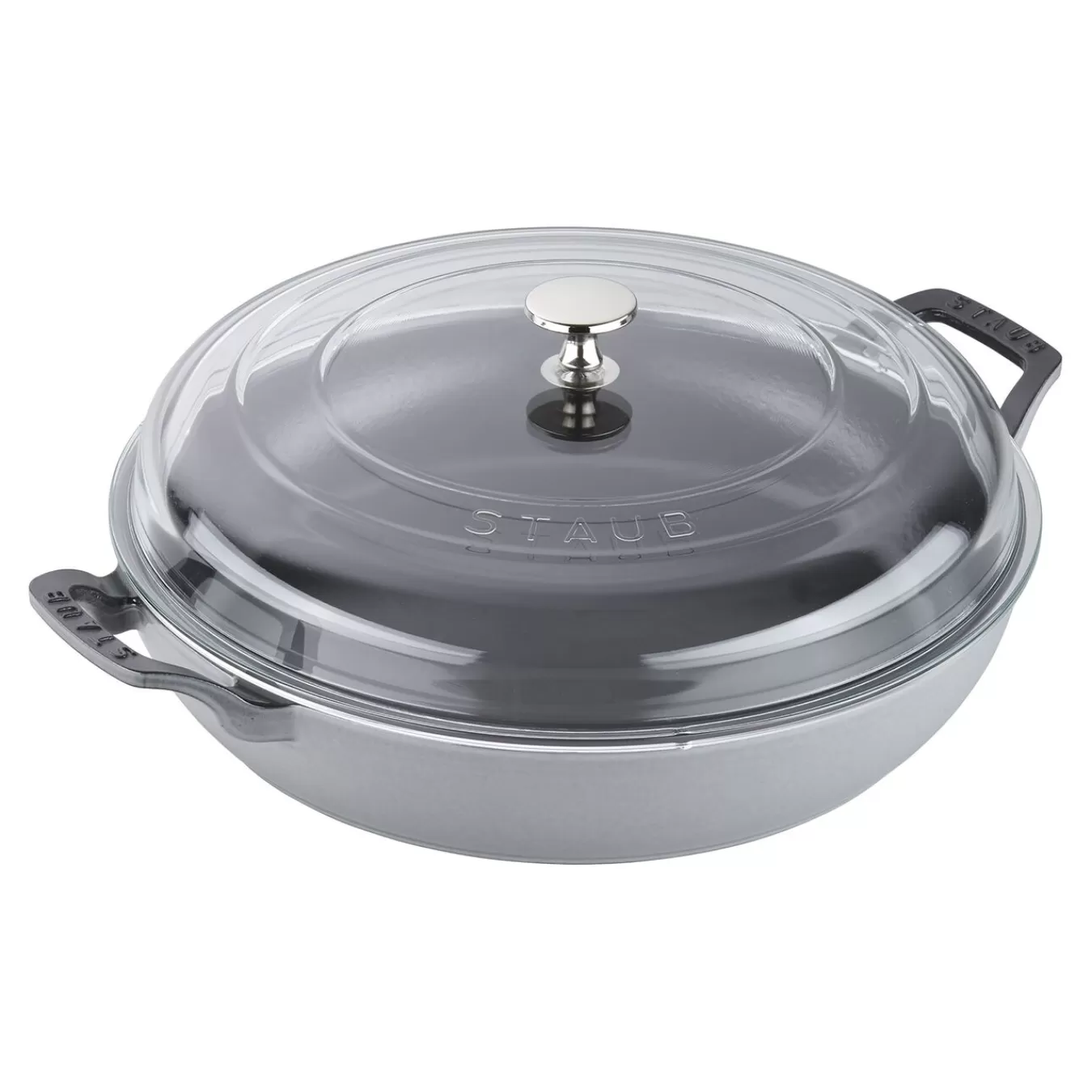 STAUB Braisers*12-Inch, Braiser With Glass Lid, Graphite Grey