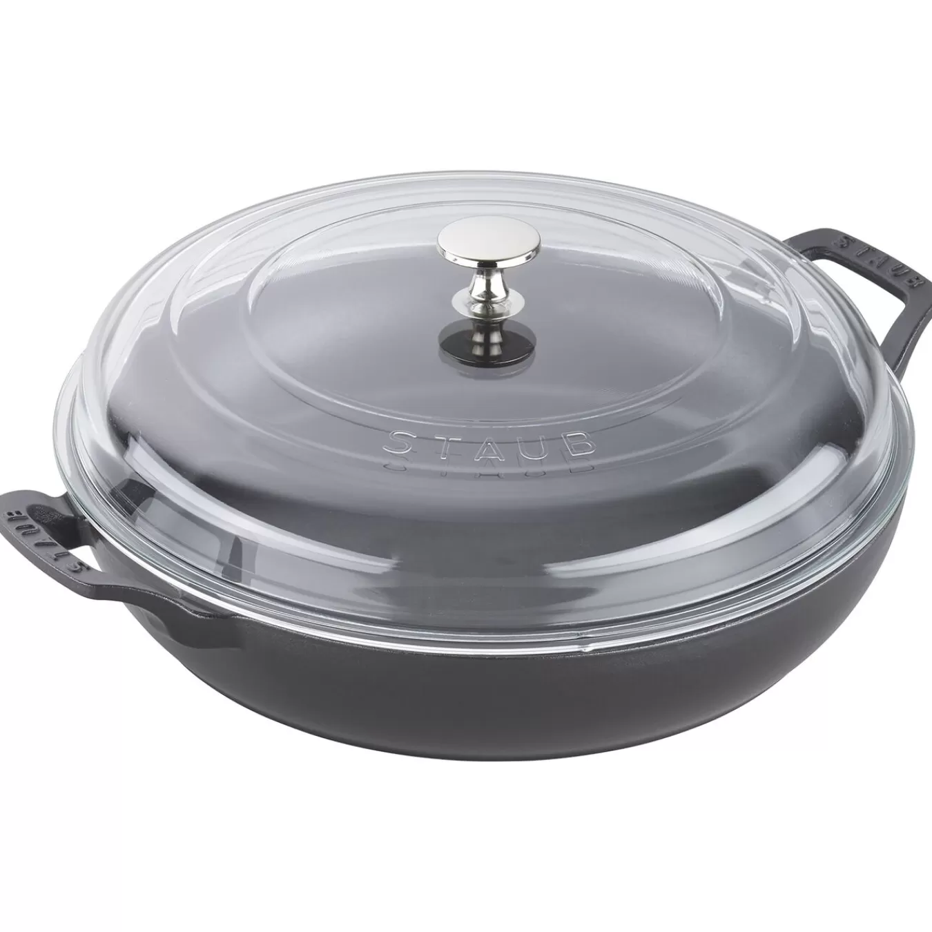 STAUB Braisers*12-Inch, Braiser With Glass Lid, Black Matte