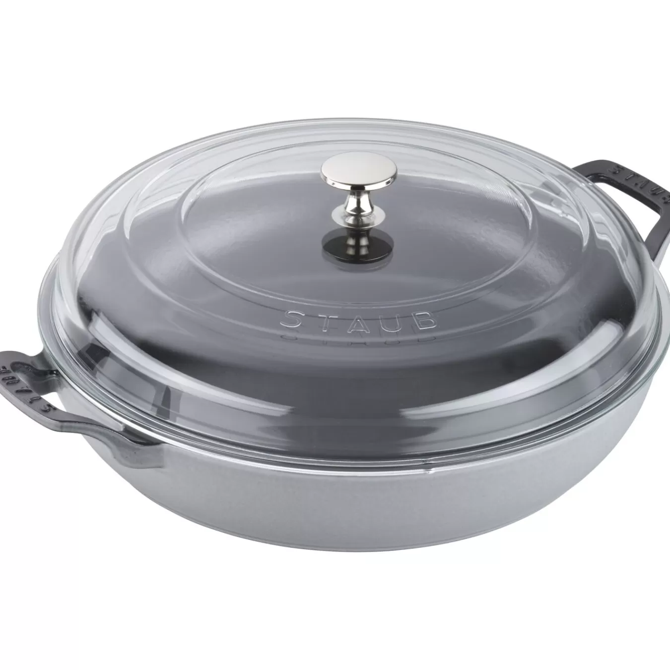 STAUB Braisers*12-Inch, Braiser With Glass Lid, Graphite Grey