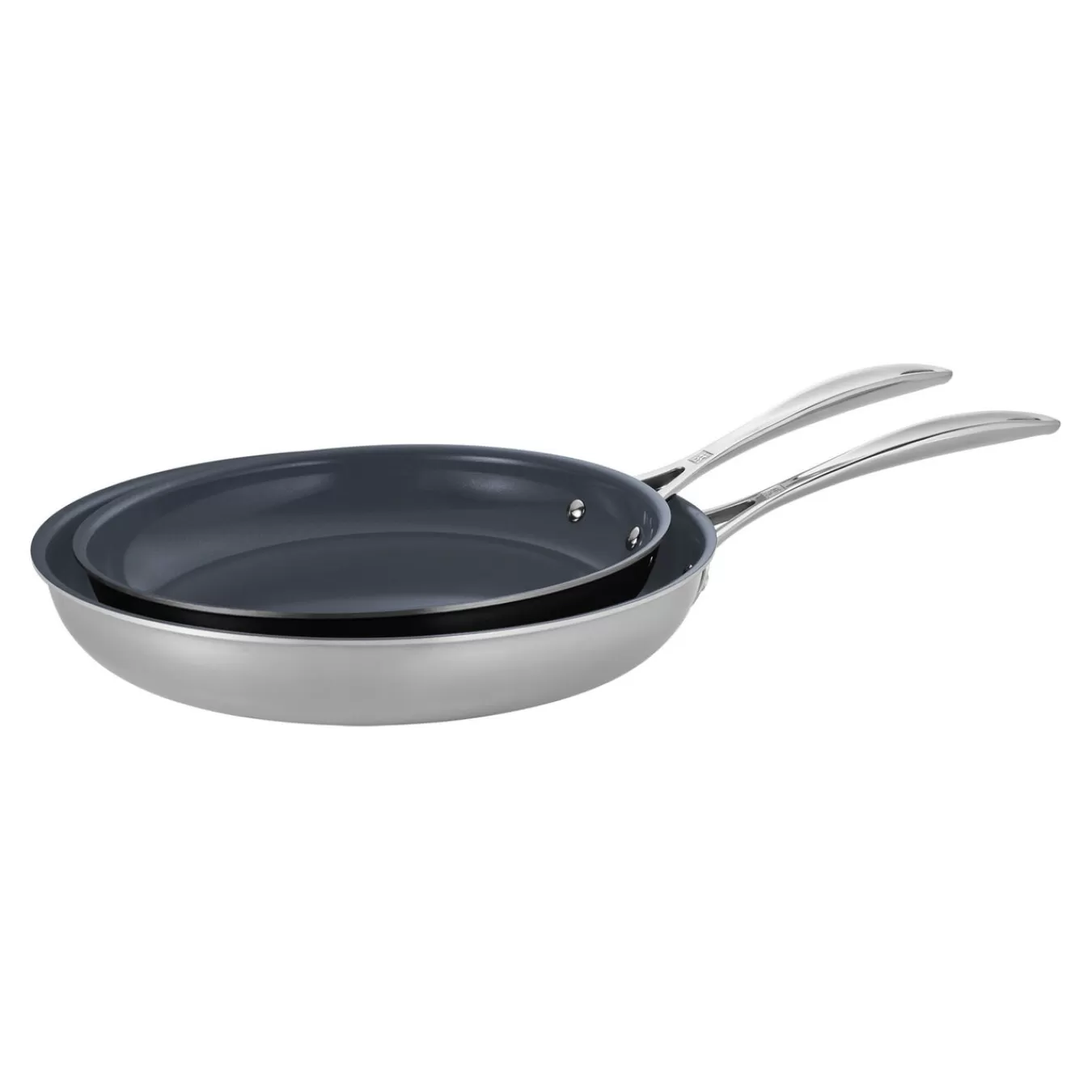 ZWILLING Cookware Sets*2-Pc, 18/10 Stainless Steel, Ceramic, Non-Stick, Frying Pan Set, Silver