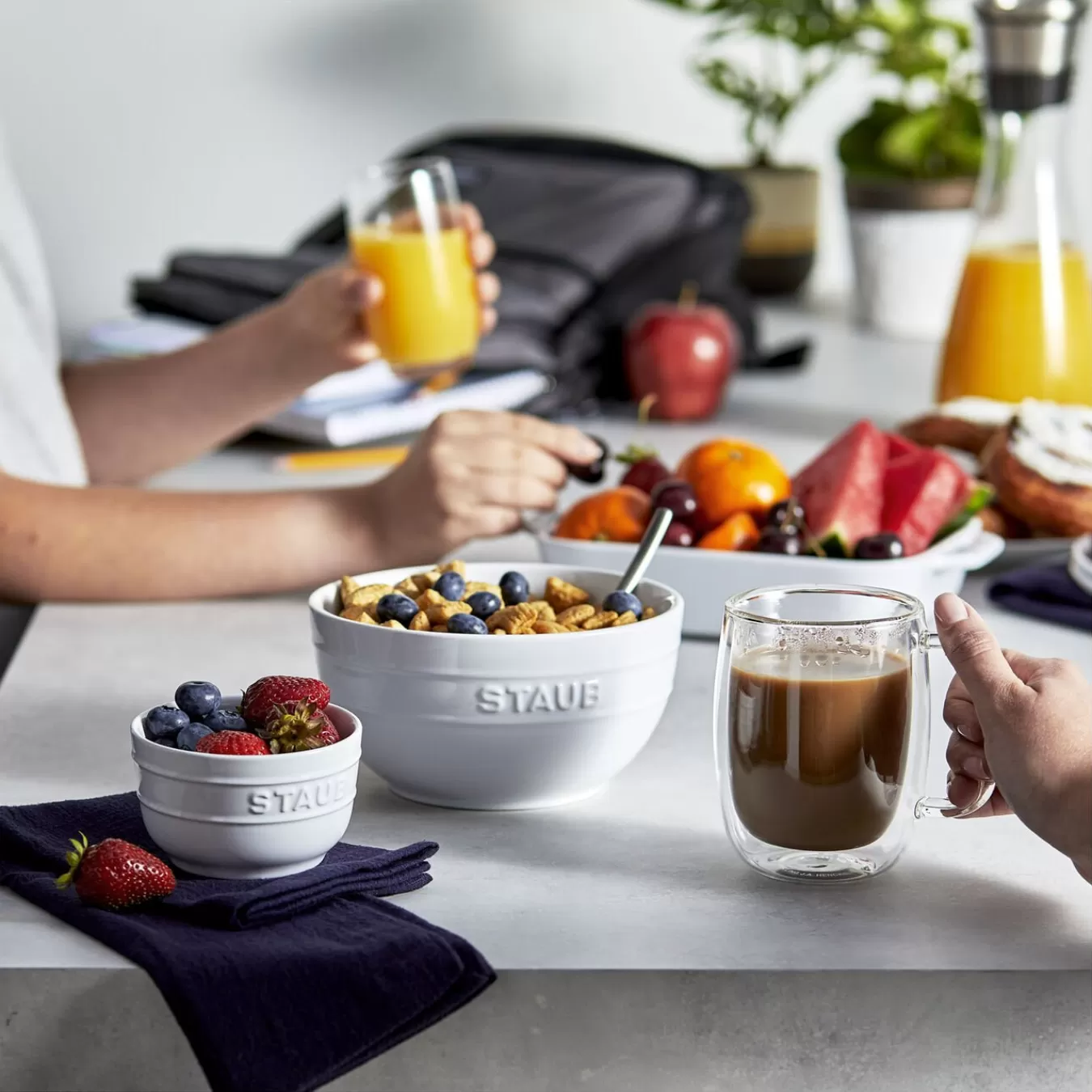 STAUB Bowls*2-Pc, Prep Bowl Set, White