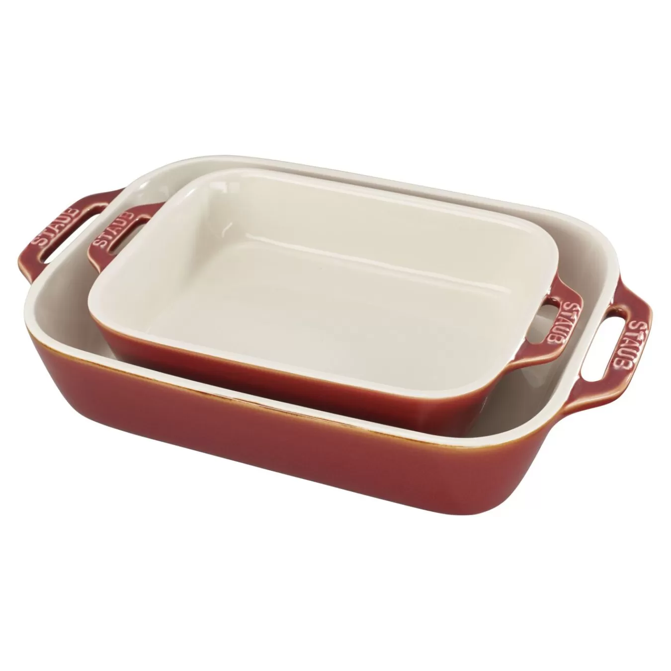 STAUB Baking Dishes*2-Pc, Rectangular, Baking Dish Set, Rustic Red