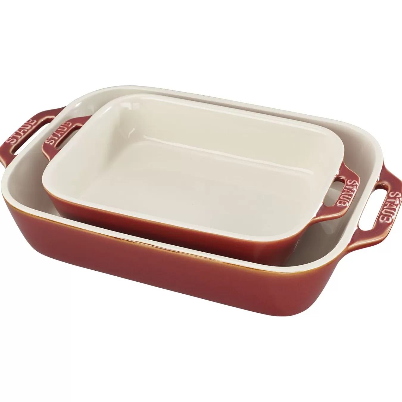 STAUB Baking Dishes*2-Pc, Rectangular, Baking Dish Set, Rustic Red