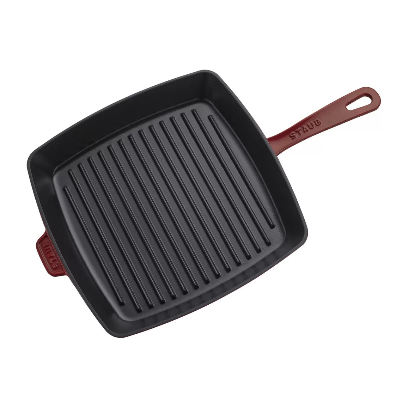 STAUB Grill Pans*2-Pc, Square, 12" Grill Pan & Press Set, Grenadine