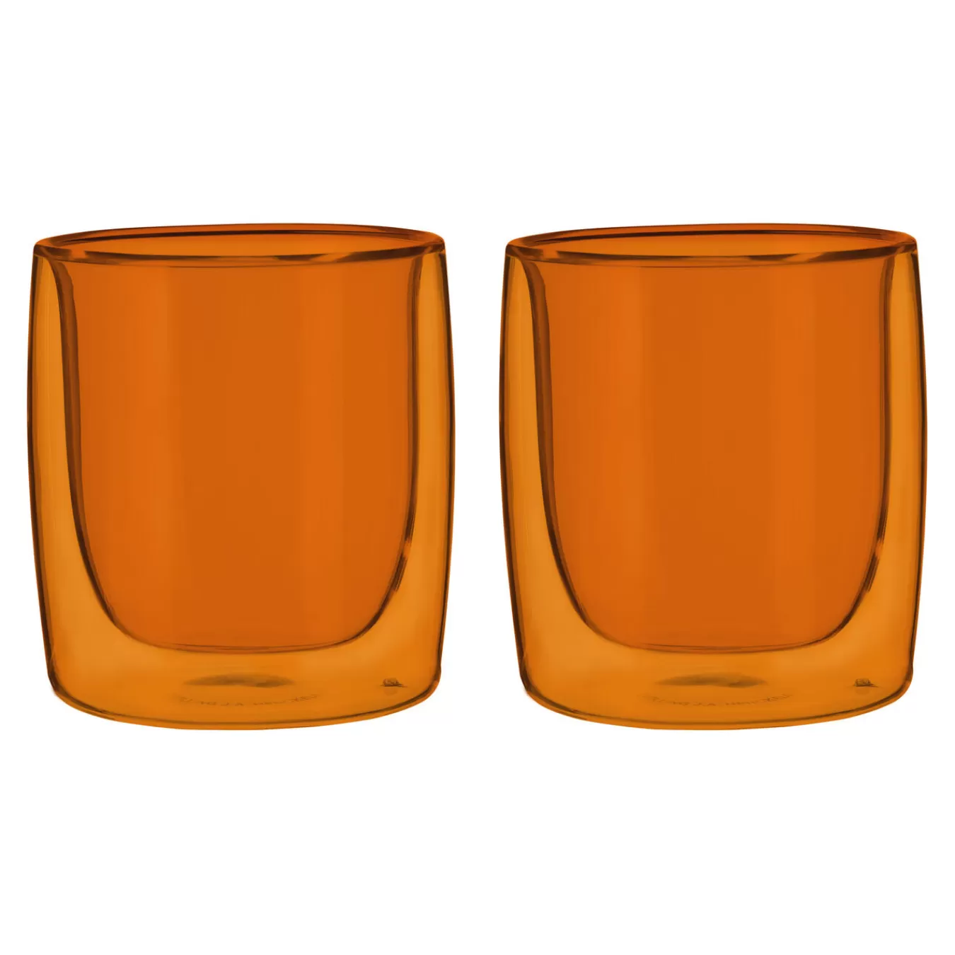 ZWILLING Glassware*2-Pc Tumbler Glass Set -, Double Wall Amber