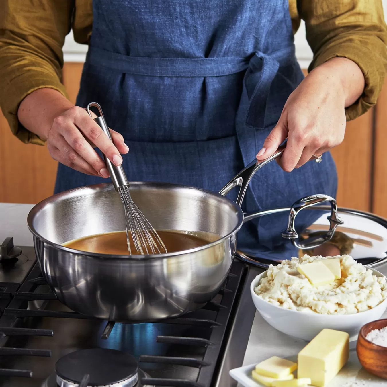 DEMEYERE Saucepans*3.5 Qt Conic Saute Pan/Saucier With Lid, 18/10 Stainless Steel