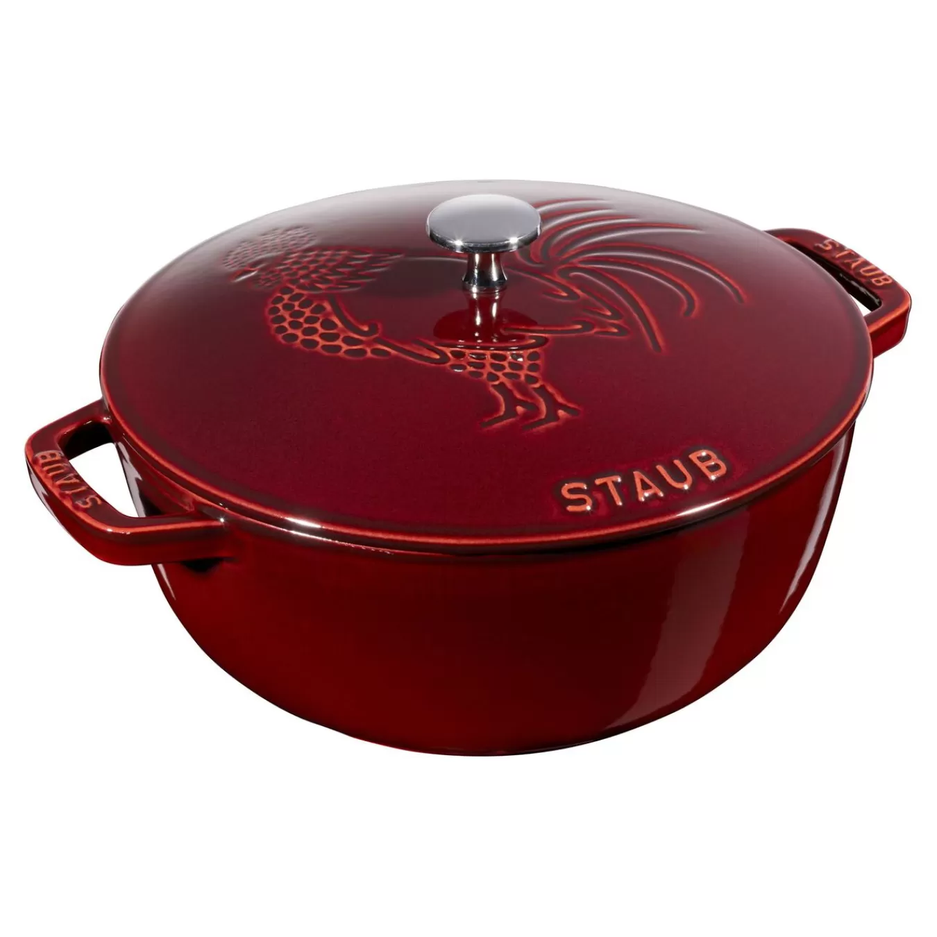 STAUB French Ovens*3.75 Qt, Essential French Oven Rooster Lid, Grenadine