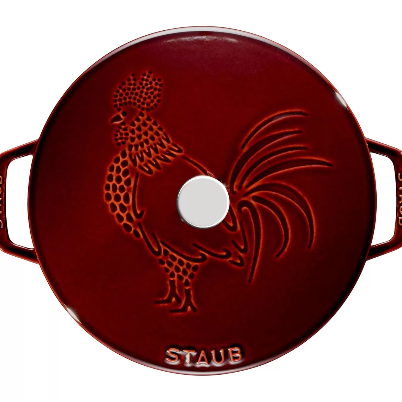 STAUB French Ovens*3.75 Qt, Essential French Oven Rooster Lid, Grenadine