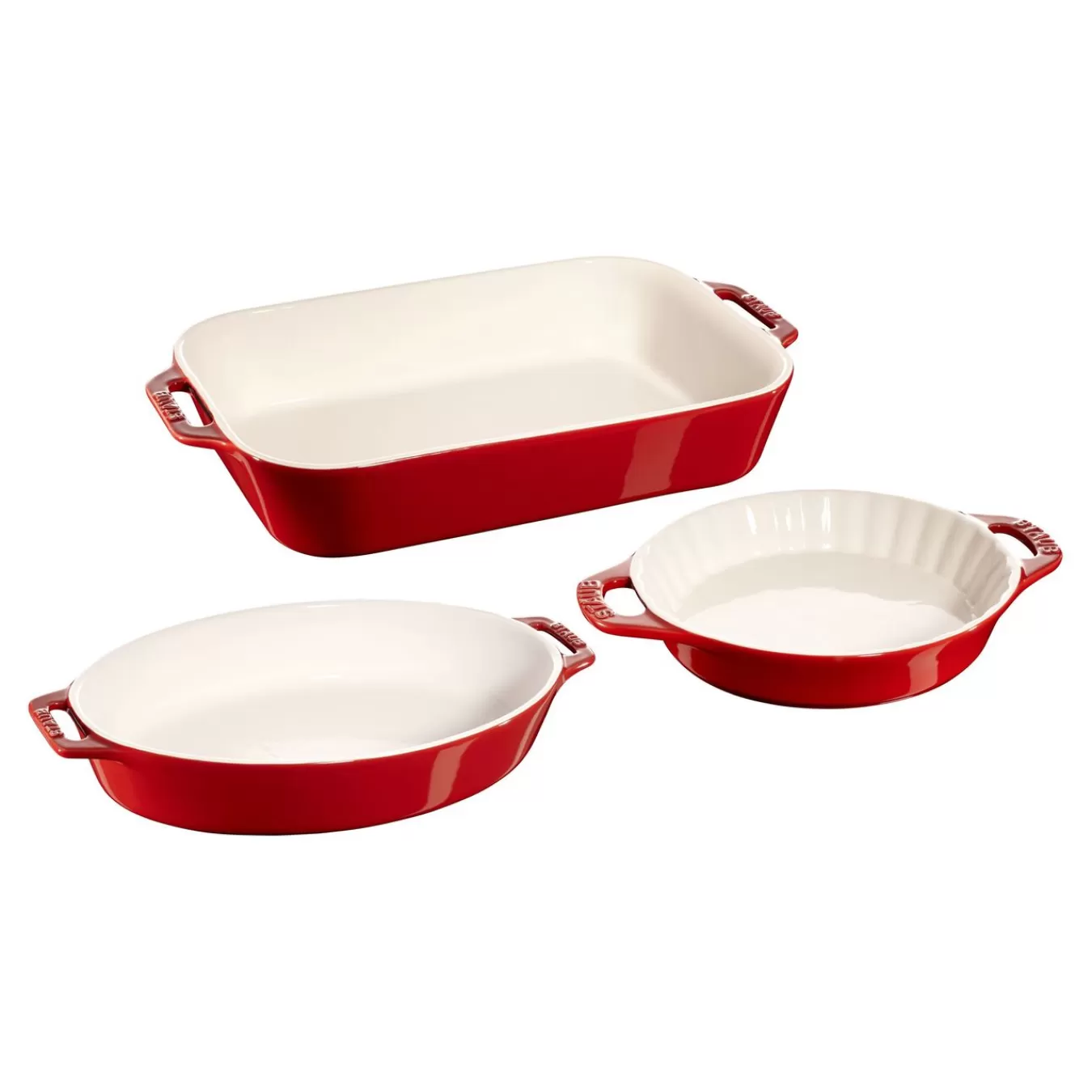 STAUB Cake Pans*3-Pc, Mixed Baking Dish Set, Cherry