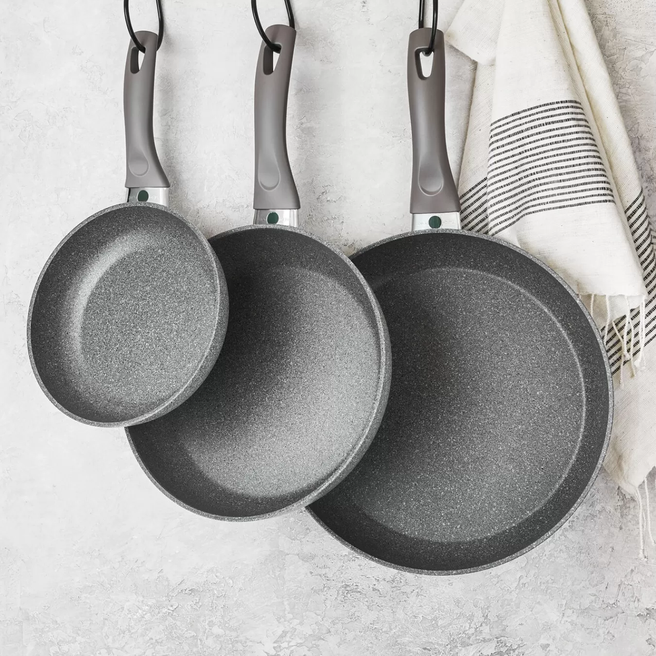 Ballarini Cookware Sets*3-Pc, Non-Stick, Pots And Pans Set Grey