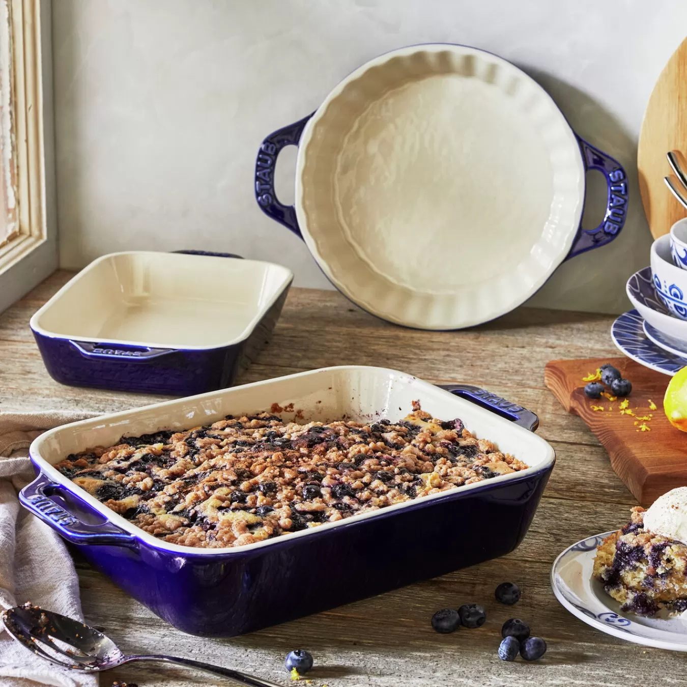 STAUB Cake Pans*3-Pc, Ovenware Set, Dark Blue