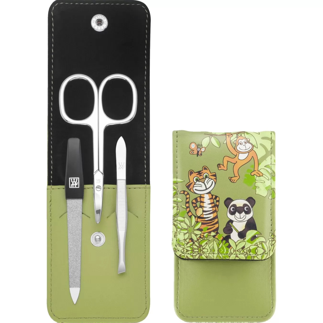 ZWILLING Manicure Sets*3-Pc Synthetic Leather Kids Case Green