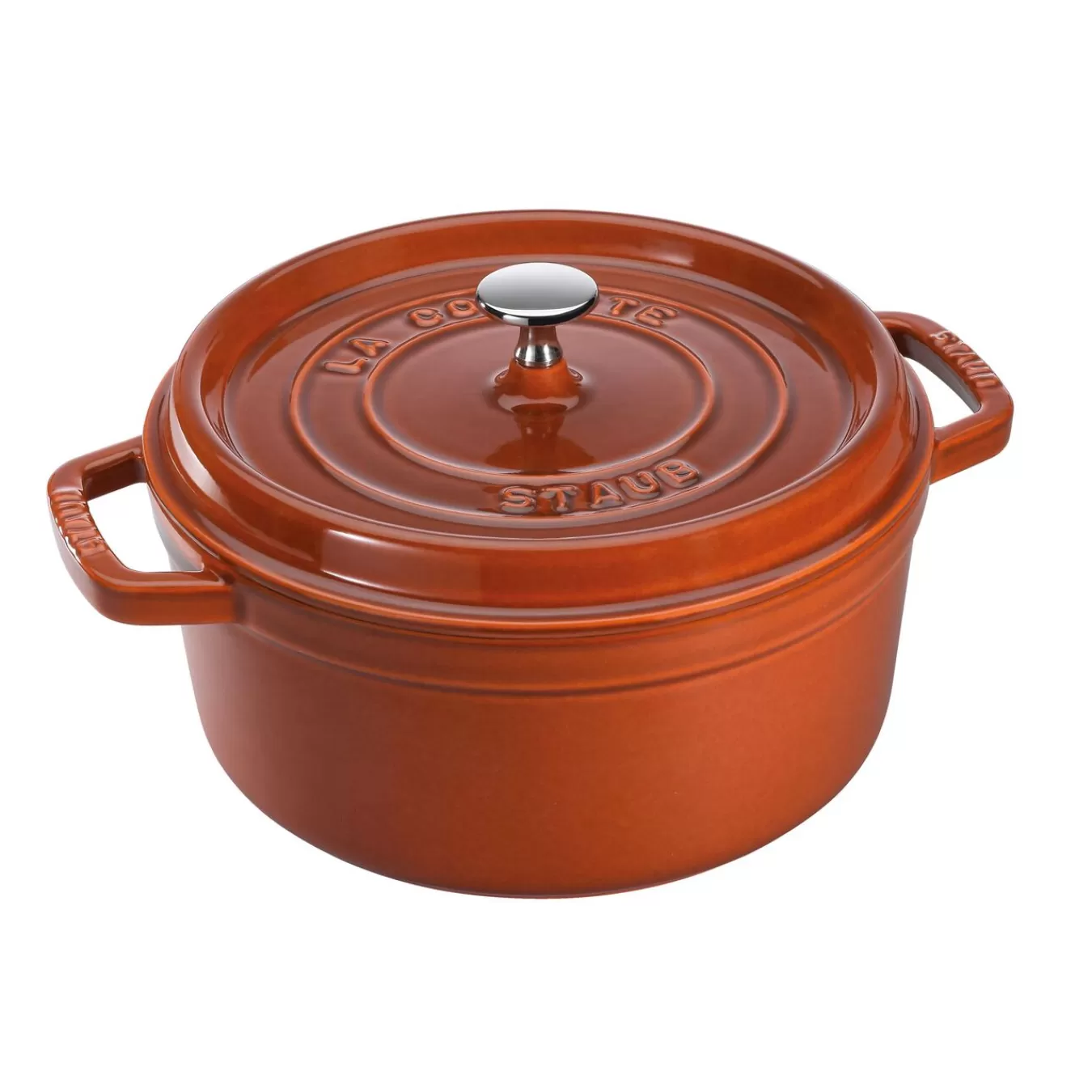 STAUB Dutch Ovens*4 Qt, Round, Cocotte, Burnt Orange