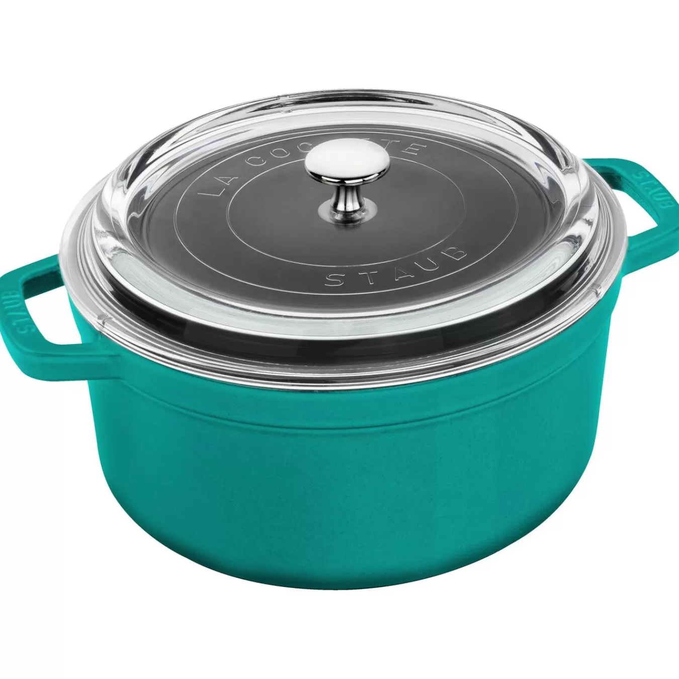 STAUB Dutch Ovens*4 Qt, Round,  Glass Lid Cocotte, Turquoise