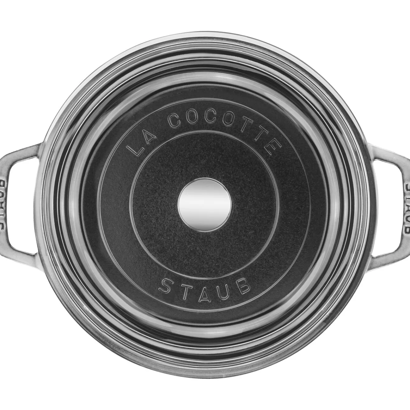 STAUB Dutch Ovens*4 Qt, Round, Glass Lid Cocotte, Graphite Grey