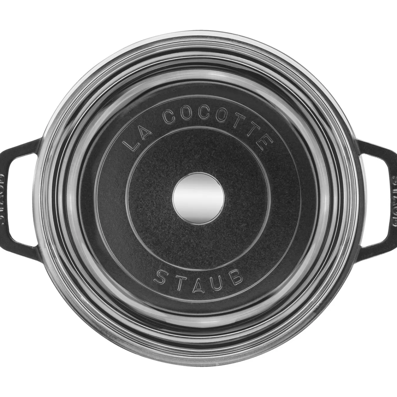 STAUB Dutch Ovens*4 Qt, Round, Glass Lid Cocotte, Black Matte