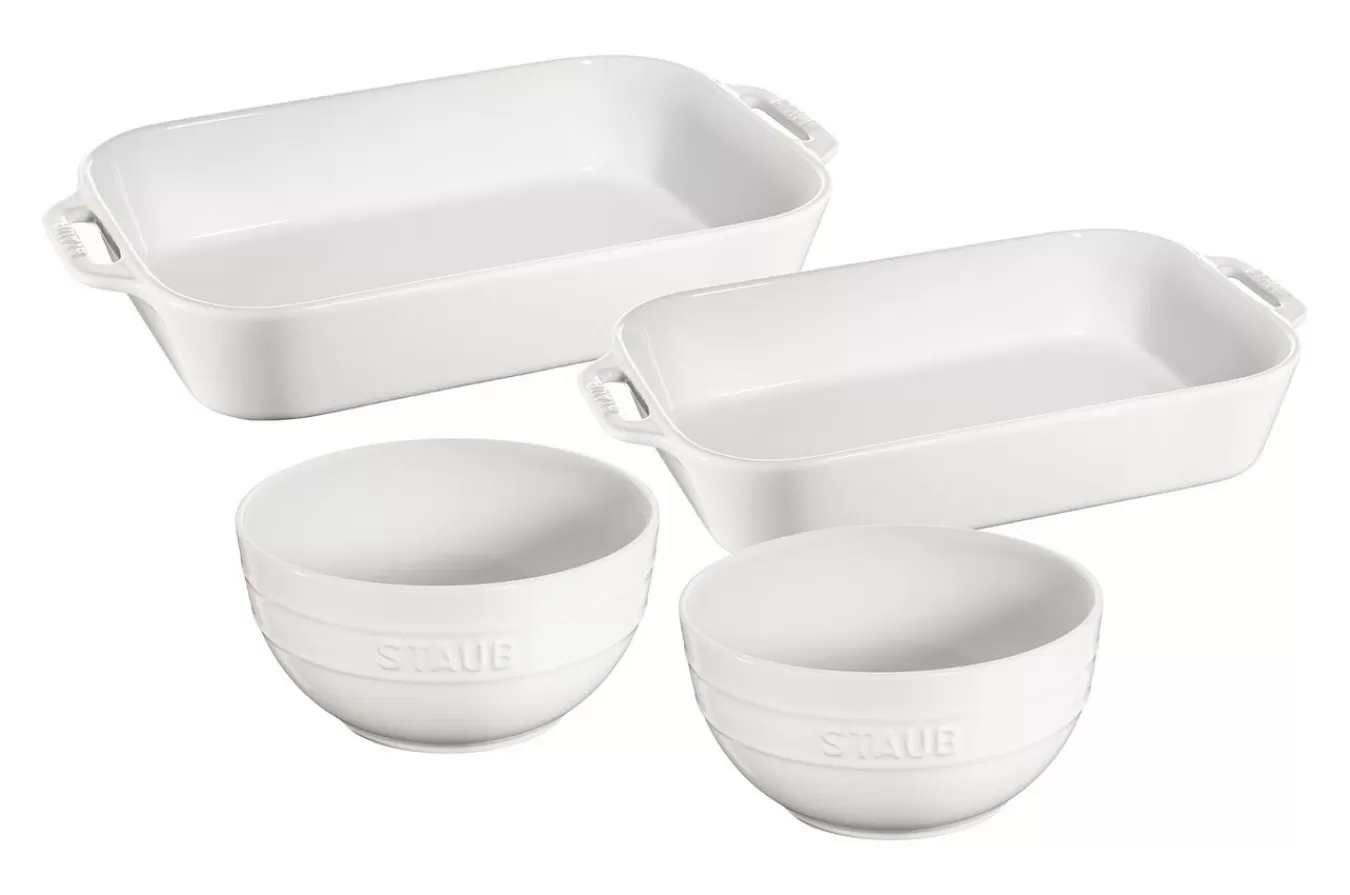 STAUB Bowls*4-Pc, Baking And Bowl Set, White