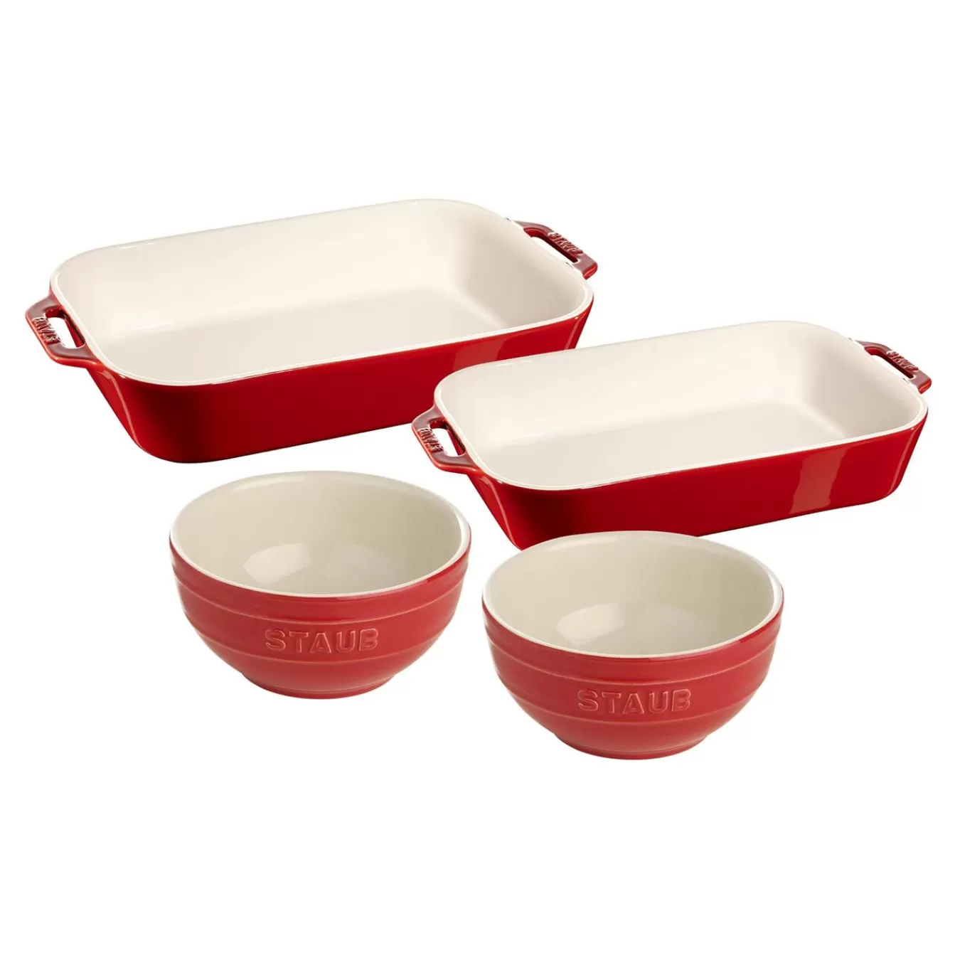 STAUB Bowls*4-Pc, Baking And Bowl Set, Cherry