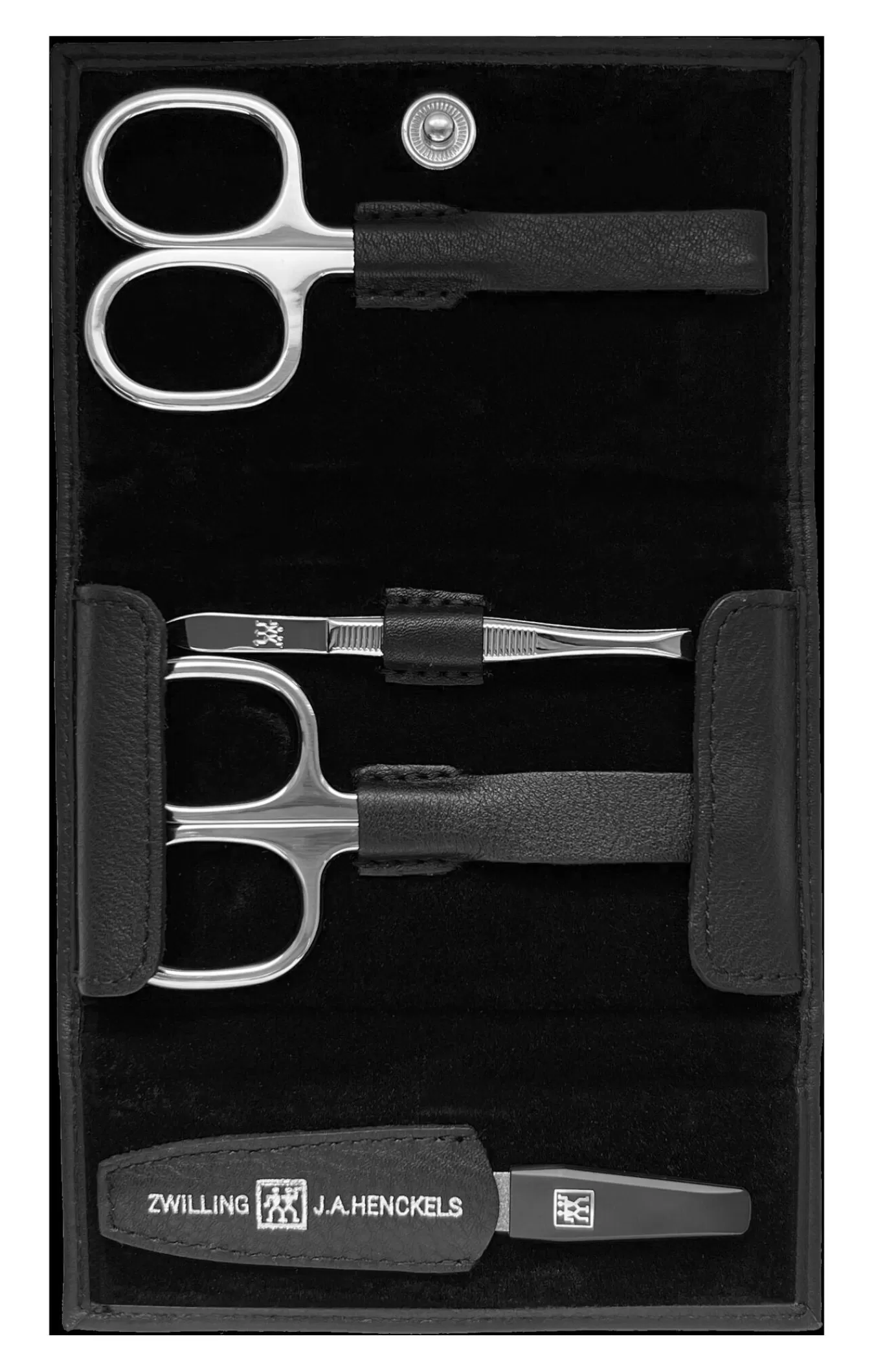 ZWILLING Manicure Sets*4-Pc, Leather Manicure Set, Black Matte