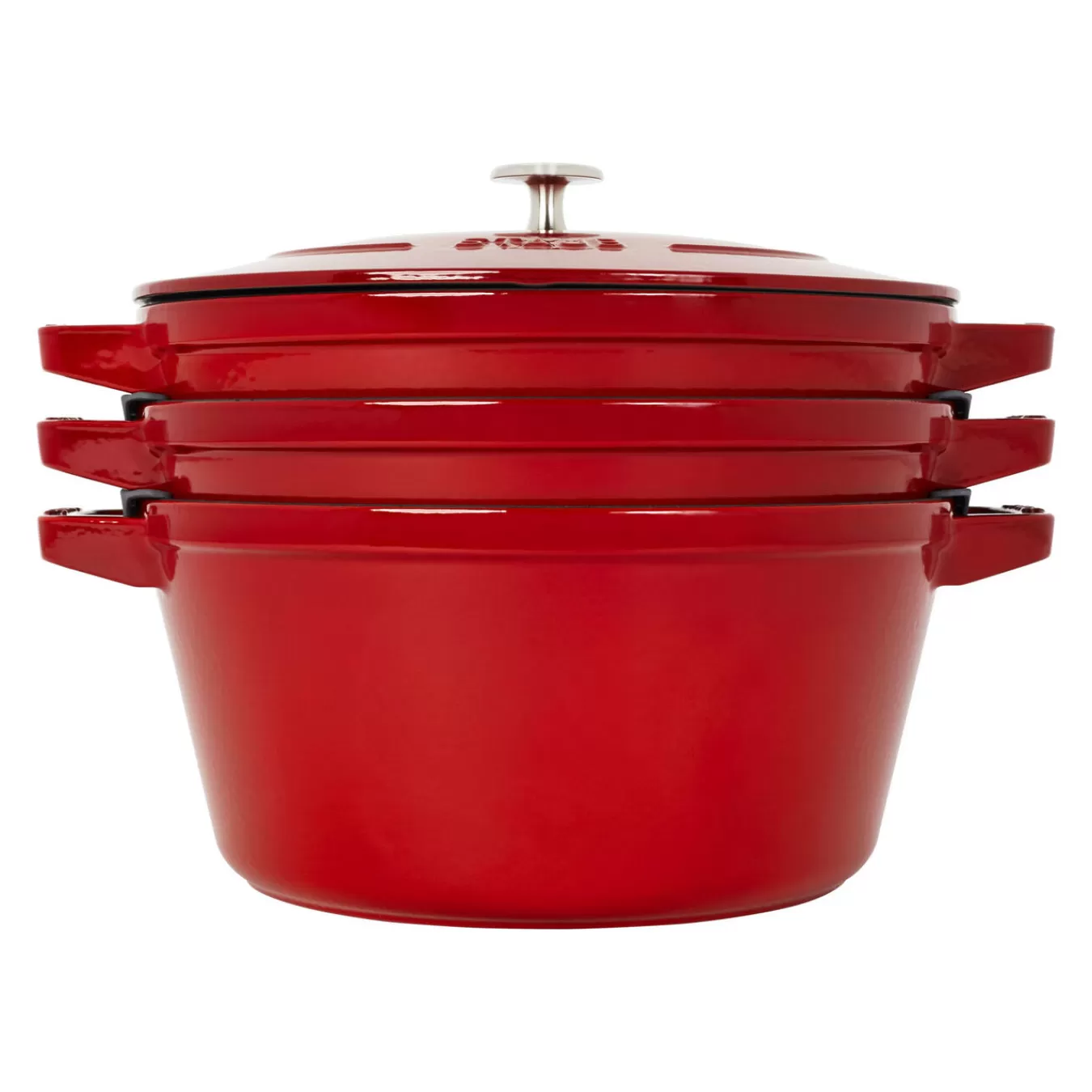 STAUB Cookware Sets*4-Pc Stackable Set,, Cast Iron Cherry