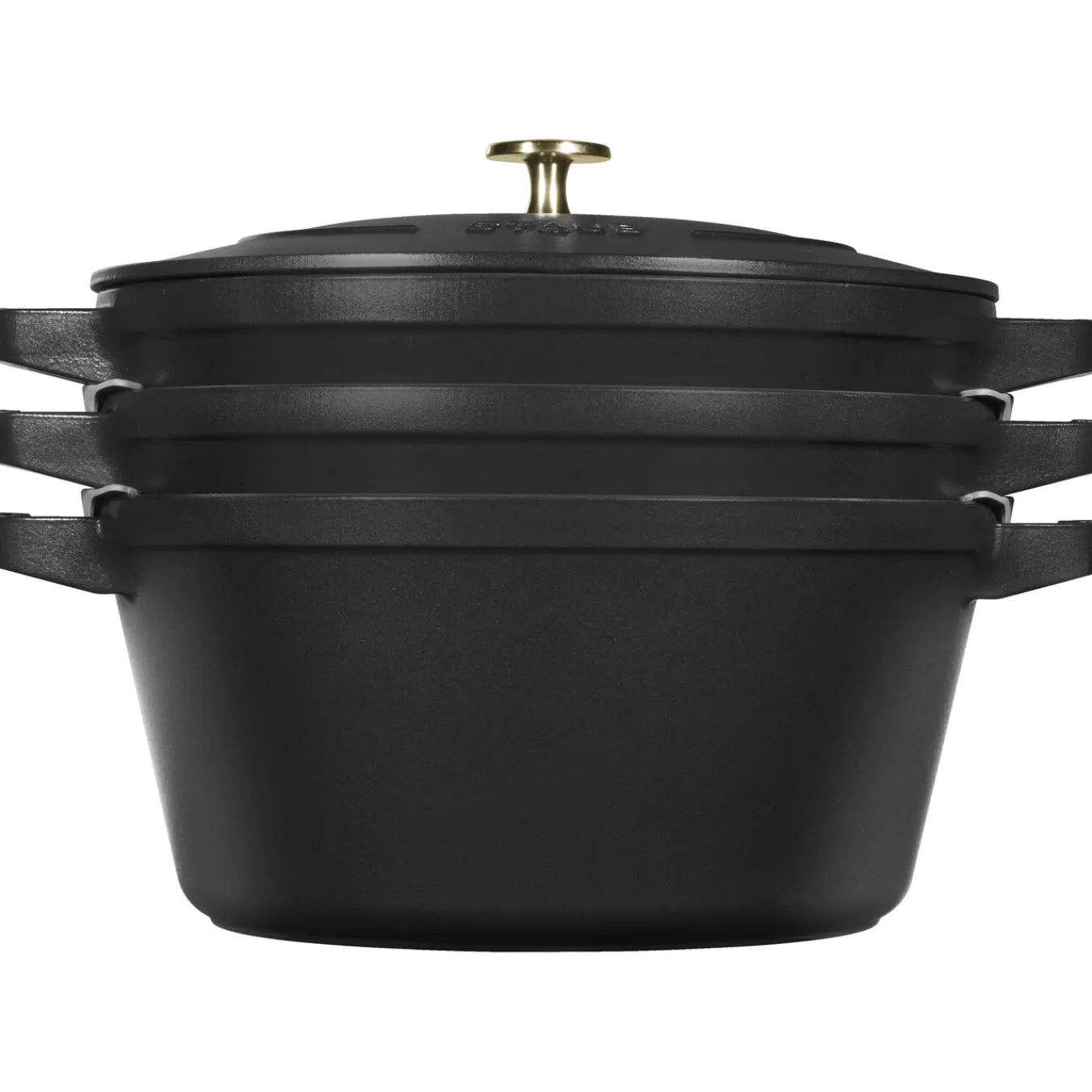 STAUB Cookware Sets*4-Pc Stackable Set,, Cast Iron Black Matte