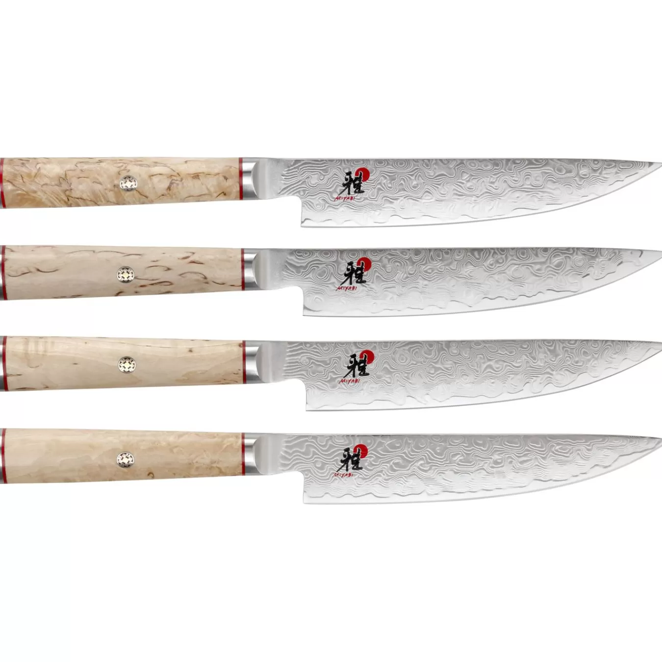 MIYABI Steak Knife Sets*4-Pc, Steak Knife Set Brown