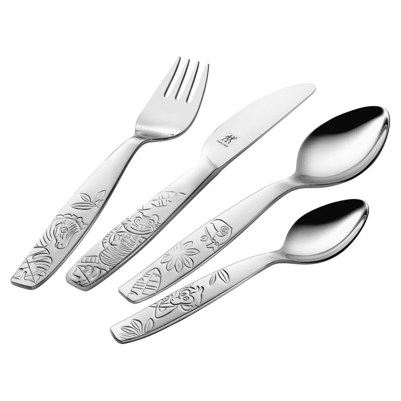 ZWILLING Kids Cutlery*4-Pc Twin Kids Jungle Flatware Set, 18/10 Stainless Steel Silver