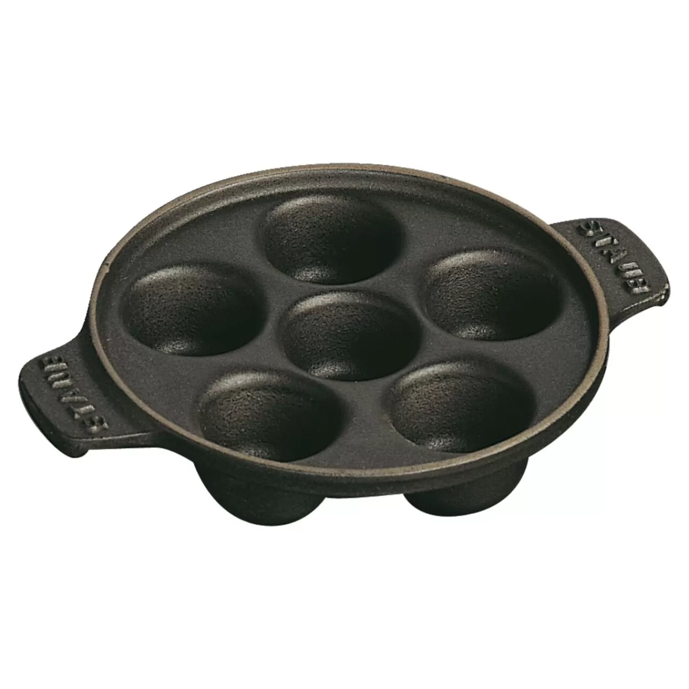 STAUB Roasting Pans*5.5-Inch, Escargot Dish With Six Holes, Black Matte