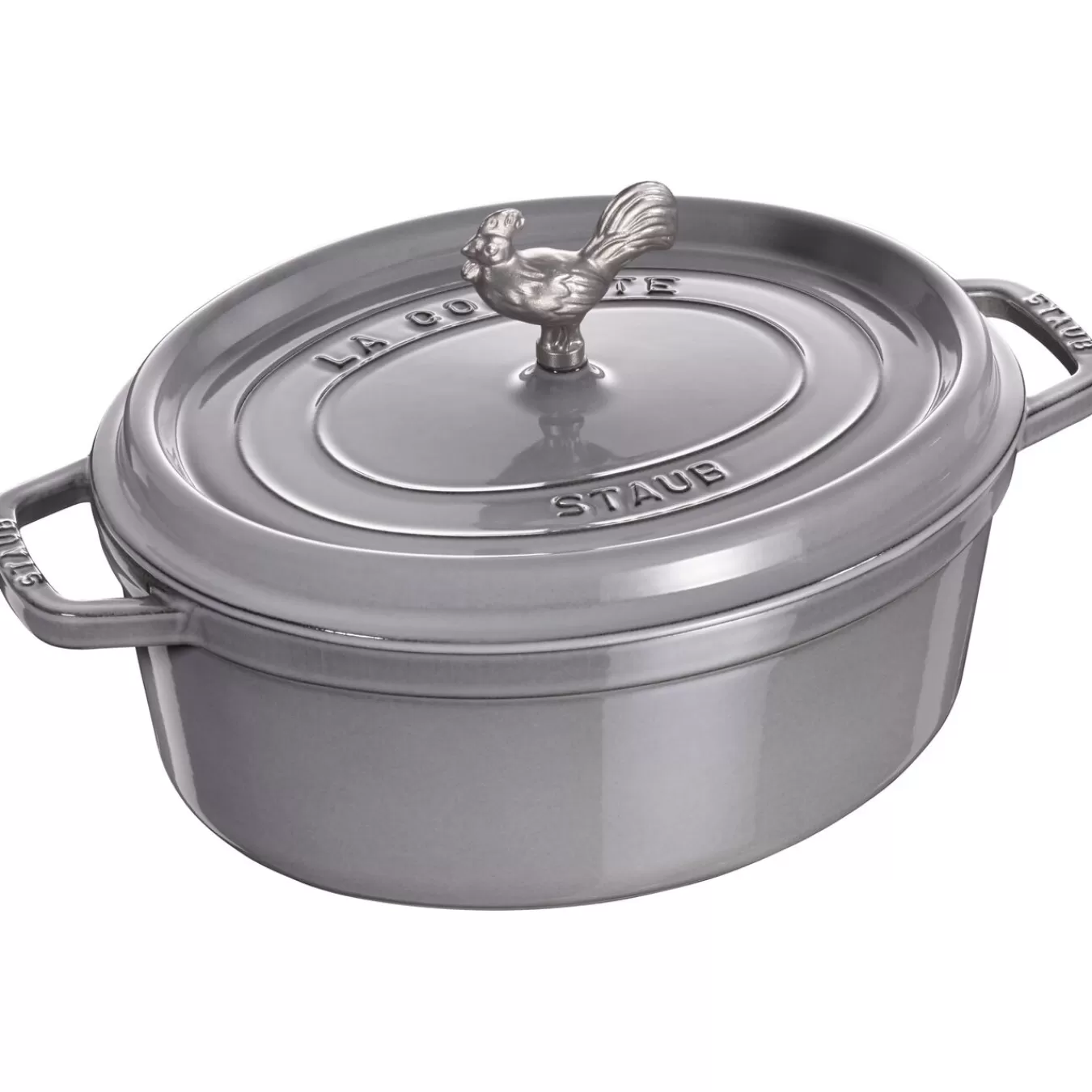 STAUB Dutch Ovens*5.75 Qt, Oval, Coq Au Vin Cocotte, Graphite Grey