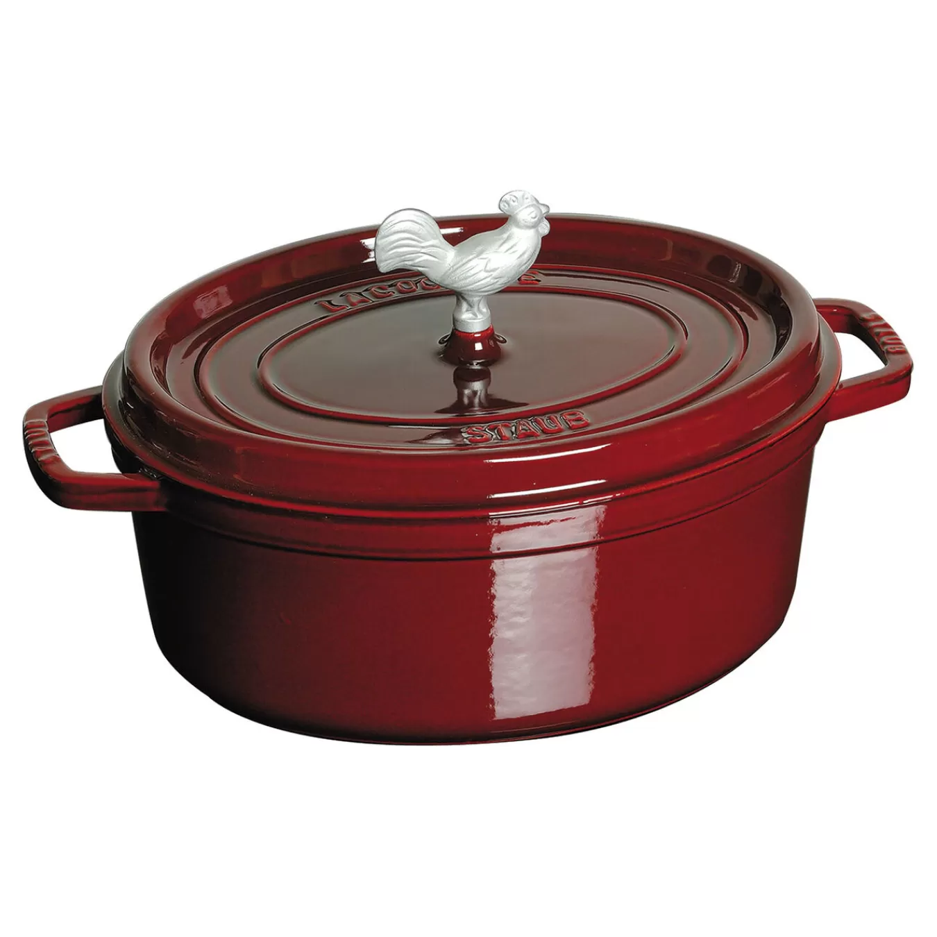 STAUB Dutch Ovens*5.75 Qt, Oval, Coq Au Vin Cocotte, Grenadine