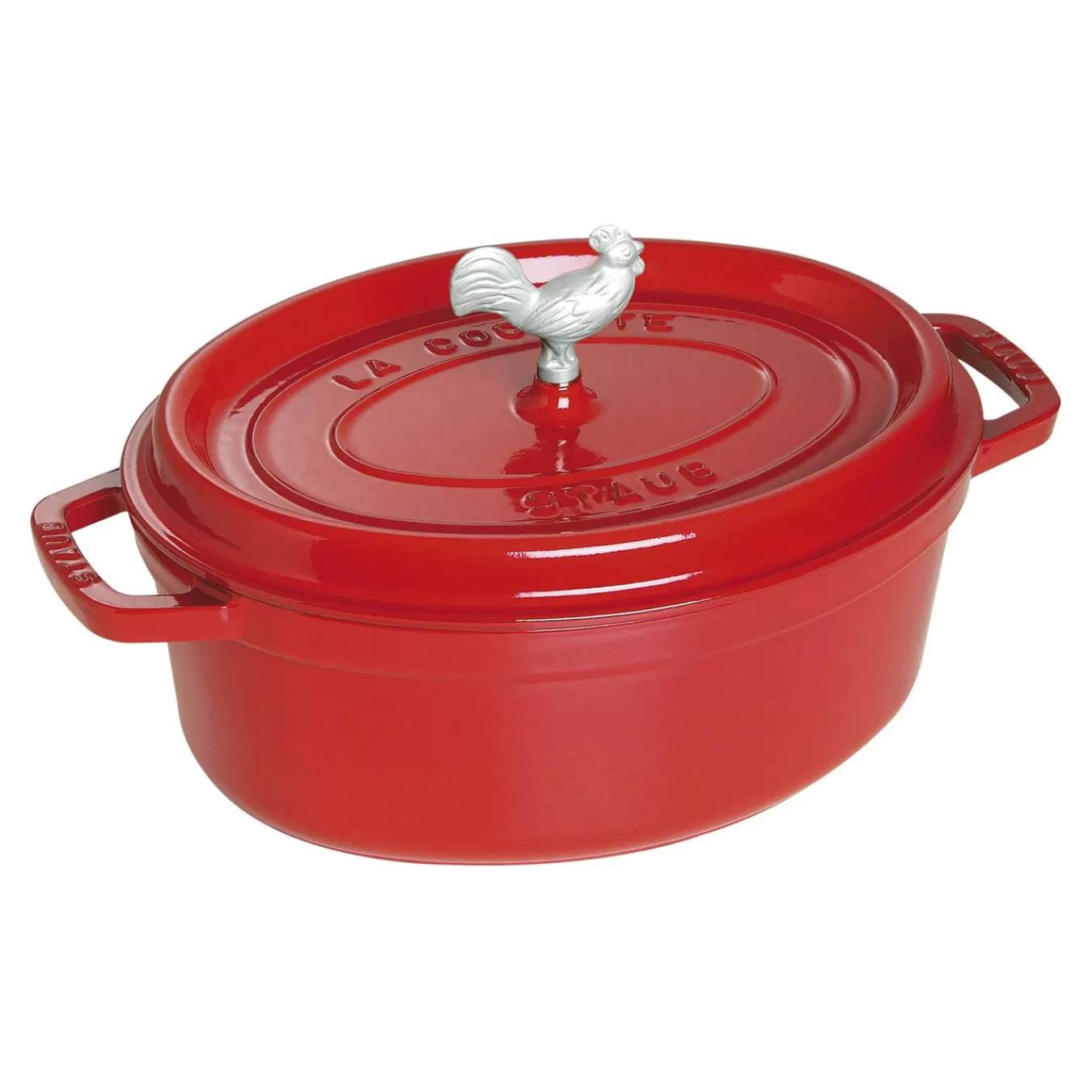 STAUB Dutch Ovens*5.75 Qt, Oval, Coq Au Vin Cocotte, Cherry