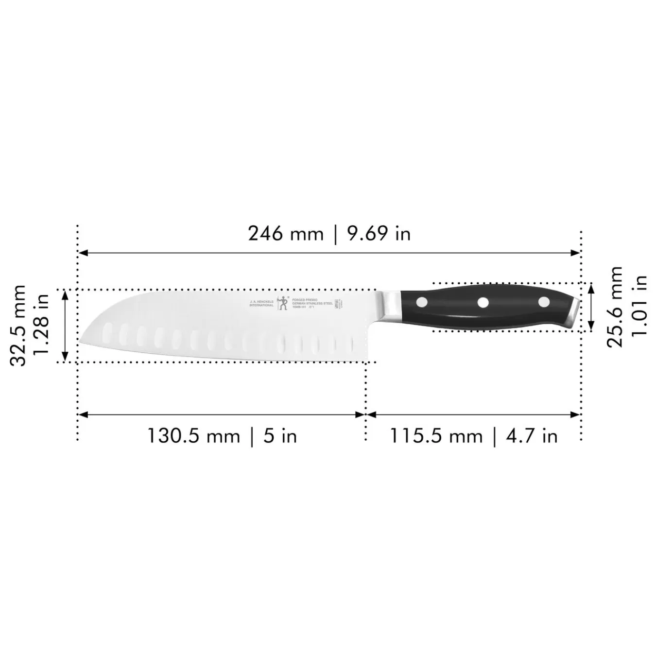 HENCKELS Santoku Knives*5-Inch, Hollow Edge Santoku Knife Black Matte